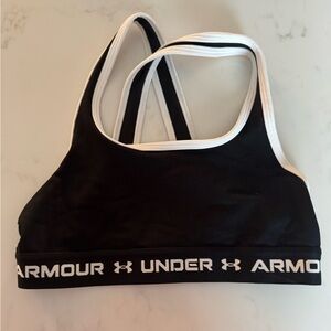 Under Armour Black and White Sports Bra Girls